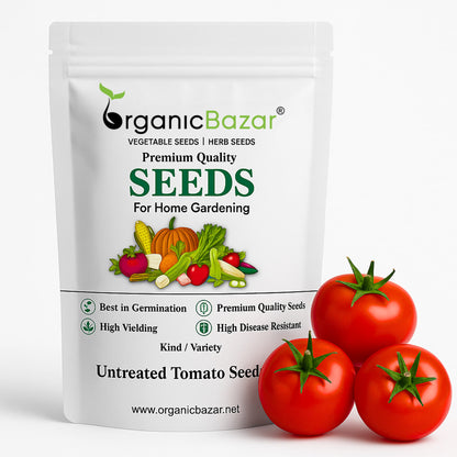 Untreated Tomato Seeds For Organic Gardening - 50 Seeds (Tamatar/टमाटर के बीज) High Germination/ Easy to Grow/ Ideal for Terrace/Kitchen Gardening