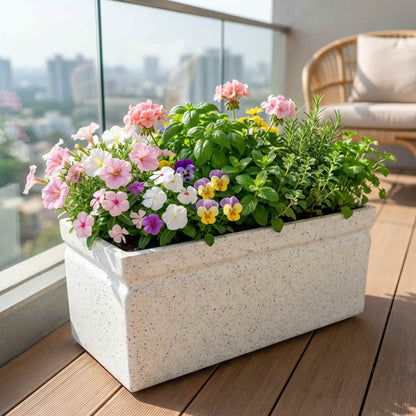 Roto Moulded Lectus Rectangular Pot-20 | Modern Indoor & Outdoor Planter (Pack of 1)