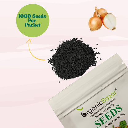 Yellow Onion Seeds - 1000 Seeds (Pili Pyaj/प्याज के बीज) High Yield/High Germination/Best Seeds for Terrace Gardening