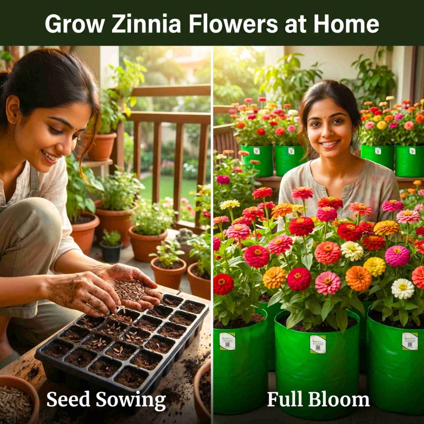 Zinnia Liliput Mixed Color Seeds (100 Seeds) High Germination/ Easy To grow/ Perfect for pots, balconies, or Terrace gardens