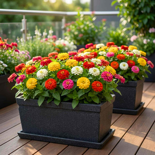 Zinnia Zesty Mix Color Flower Seeds (20 Seeds) High Germination/ Easy To grow/ Perfect for pots, balconies, or Terrace gardens