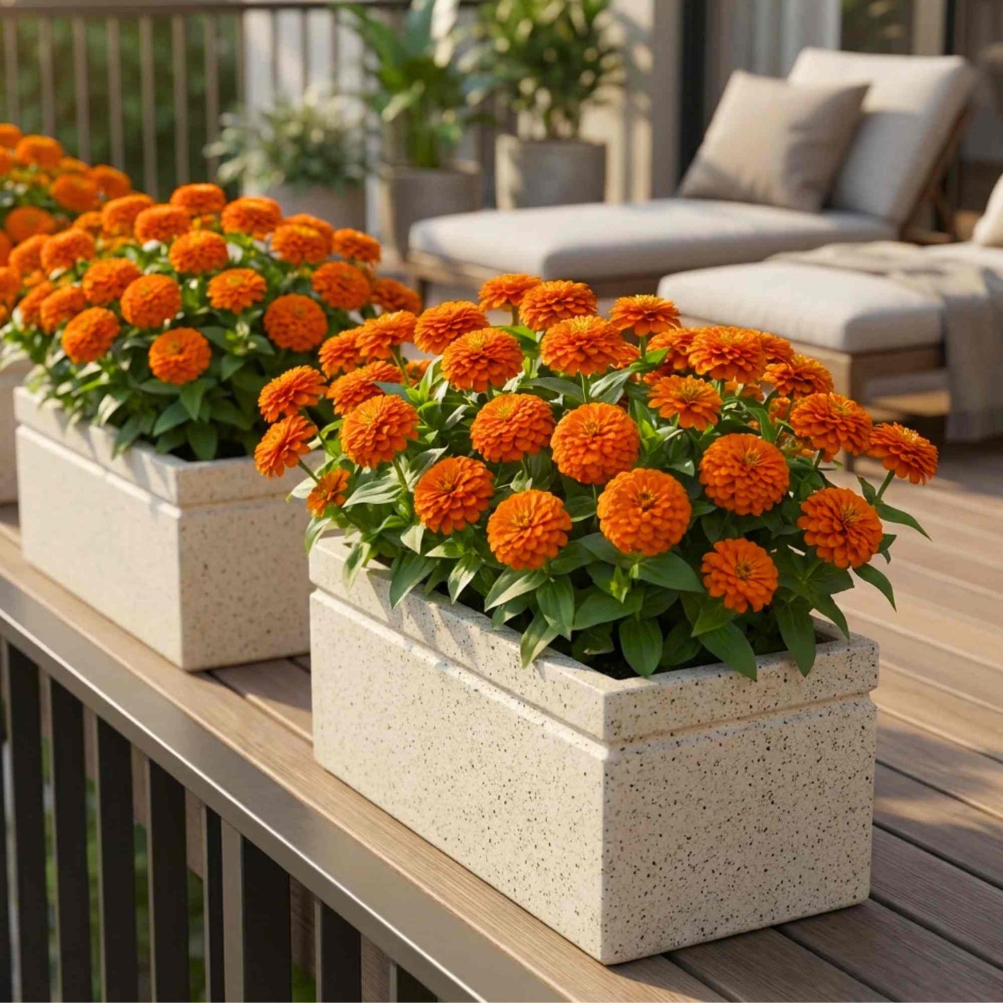 Zinnia Zesty Orange Flower Seeds (20 Seeds) High Germination/ Easy To grow/ Perfect for pots, balconies, or Terrace gardens