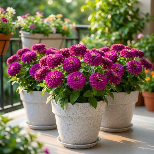 Zinnia Zesty Purple Flower Seeds (20 Seeds) High Germination/ Easy To grow/ Perfect for pots, balconies, or Terrace gardens