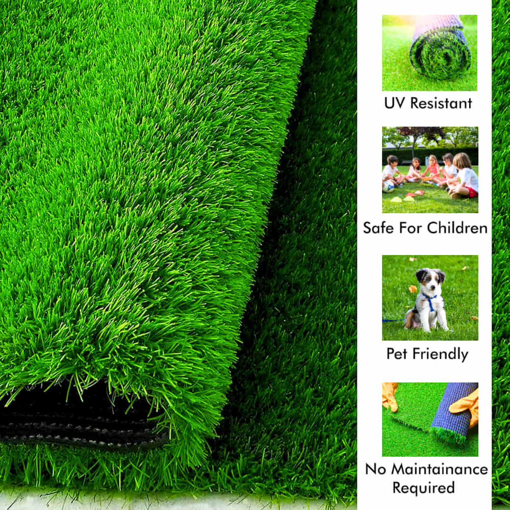 Artificial Green Grass Carpet 35 mm High Density – Realistic Lawn Turf for Garden, Balcony, Indoor & Outdoor Spaces | OrganicBazar
