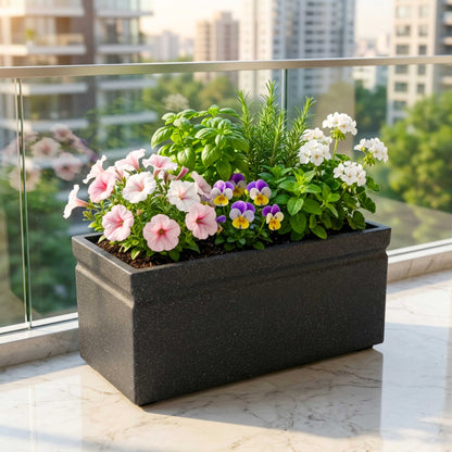 Roto Moulded Lectus Rectangular Pot-20 | Modern Indoor & Outdoor Planter (Pack of 1)