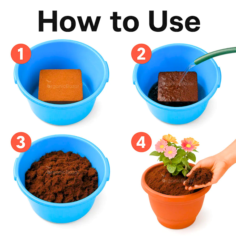 Cocopeat 1 kg Block – Organic Growing Medium for Kitchen Garden & Terrace Gardening