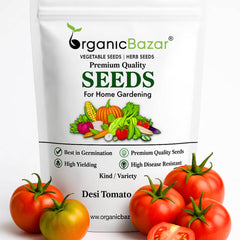 Desi Tomato (Tamatar) Seeds - 50 Seeds (देशी टमाटर के बीज) High Germination/ Easy to Grow/ Ideal for Terrace/Kitchen Gardening