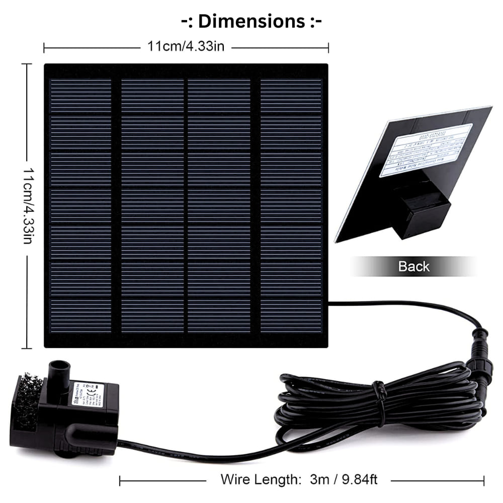 Solar Panel Water Fountain Pump For Bird Bath, Outdoor Small Pond, Patio, Garden Pool, Aquarium And Fish Tank