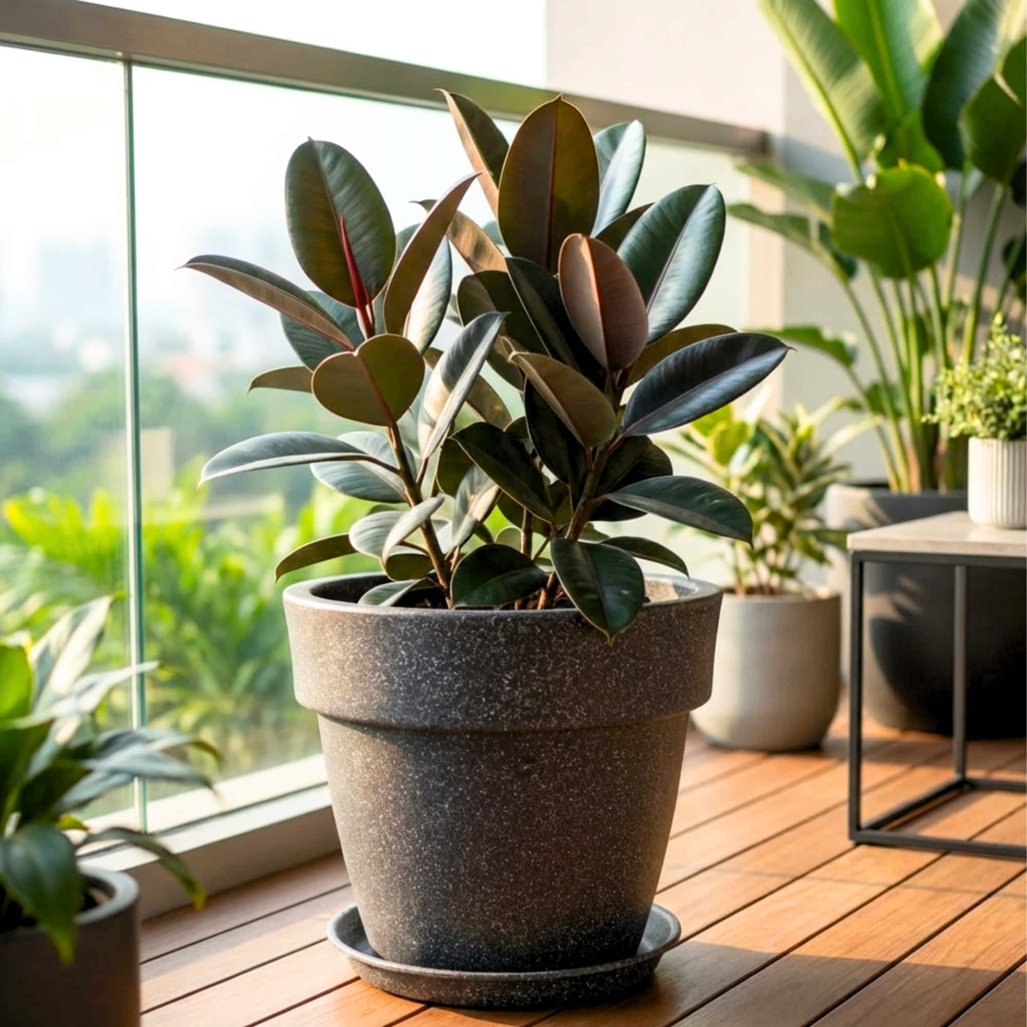 Roto-Moulded Dolium Pot with Saucer – Premium Stone-Finish Planter for Indoor & Outdoor Garden (Pack of 1)