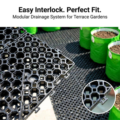 Drain Cell / Drainage Mat For Terrace Garden 50x30x2 cm (10 Nos)
