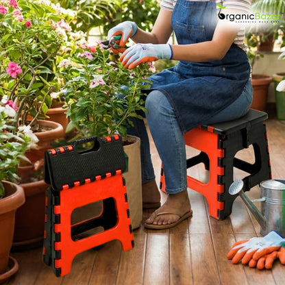 Non-Slip Folding Stool (Multi-color) | Compact & Portable | Multipurpose for Kitchen, Bathroom, Garden, and Outdoor Use (Random Color, Pack of 1)