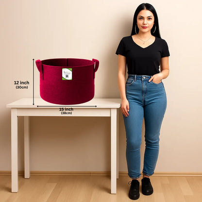 OrganicBazar 15X12 Geo Fabric Grow Bags for Terrace Garden