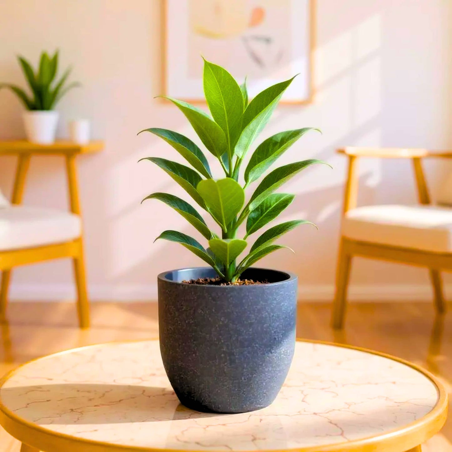 Roto Plastic Pot Decorative Grey Container with 10+ Years Durability | Lightweight, Unbreakable & Weatherproof Plant Pots | Premium Planter Indoor-Outdoor Garden, Balcony, & Living Room (Grey Marble, Pack of 1)