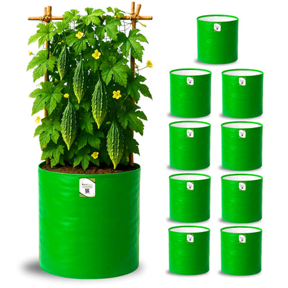 OrganicBazar 12x18 Grow Bag for Vegetables Garden, Premium HDPE 260 GSM, Green Plant Bags for Terrace Garden