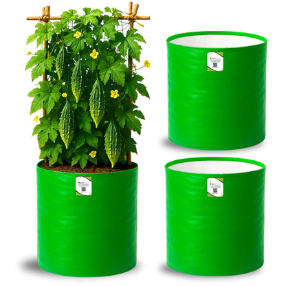 OrganicBazar 12x18 Grow Bag for Vegetables Garden, Premium HDPE 260 GSM, Green Plant Bags for Terrace Garden