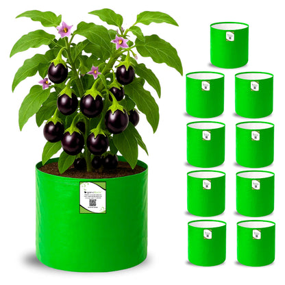 OrganicBazar HDPE 10×10 Cylindrical Grow Bag – 260 GSM | UV-Stabilized Round Grow Bag for Vegetables & Flowers