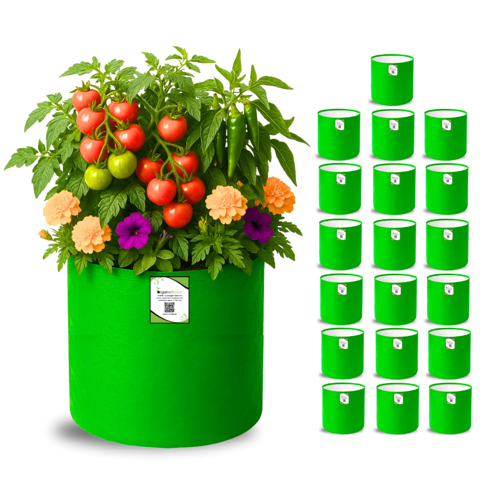 OrganicBazar 12×12 HDPE Round Grow Bag – Premium Quality, Heavy-Duty, UV-Stabilized (260 GSM) Green Plant Bags