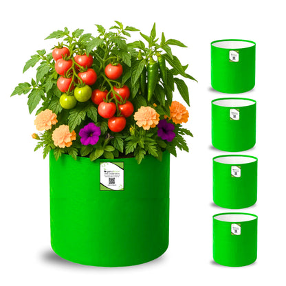 OrganicBazar 12×12 HDPE Round Grow Bag – Premium Quality, Heavy-Duty, UV-Stabilized (260 GSM) Green Plant Bags