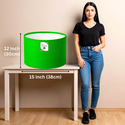 OrganicBazar 15x12 Grow Bag for Vegetable Garden, Premium HDPE 260 GSM Green Plant Bags for Terrace Gardening