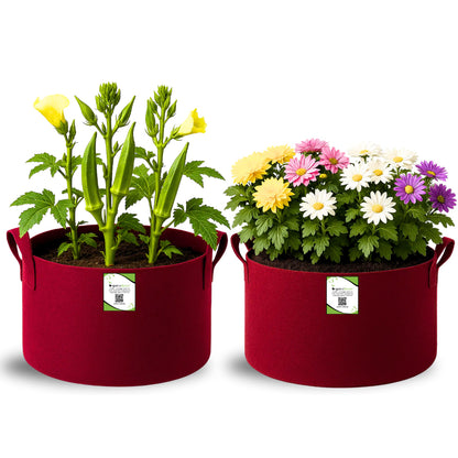 OrganicBazar 15X12 Geo Fabric Grow Bags for Terrace Garden