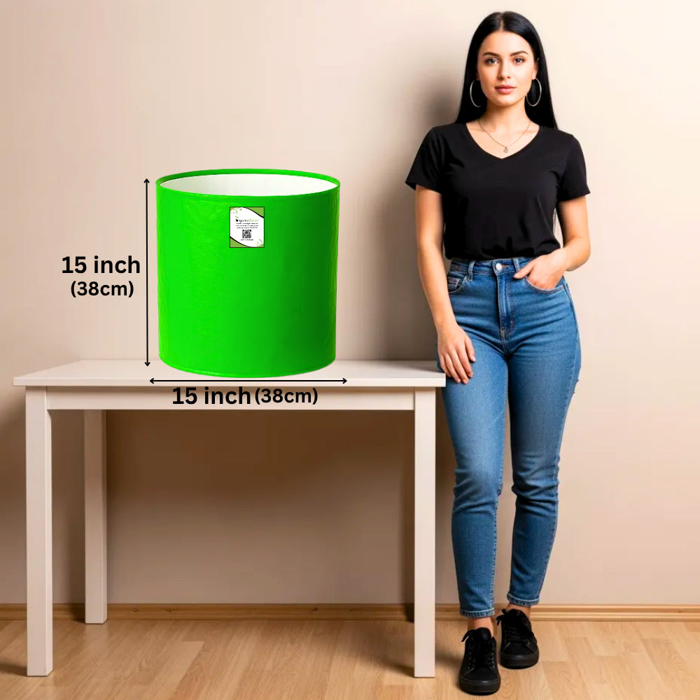 OrganicBazar 15x15 Grow Bag for Vegetable Gardening, Premium HDPE 260 GSM, Green Plant Bags for Terrace Garden