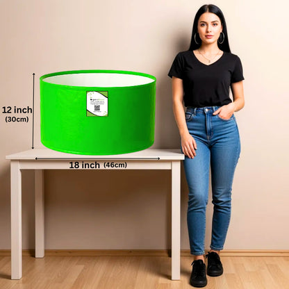 OrganicBazar 18x12 Grow Bag for Vegetable Gardening, Premium HDPE 260 GSM, Green Plant Bags for Home Garden