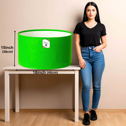 OrganicBazar 18x15 Grow Bag for Vegetable Garden, Premium HDPE 260 GSM, Green Plant Bags for Terrace Garden