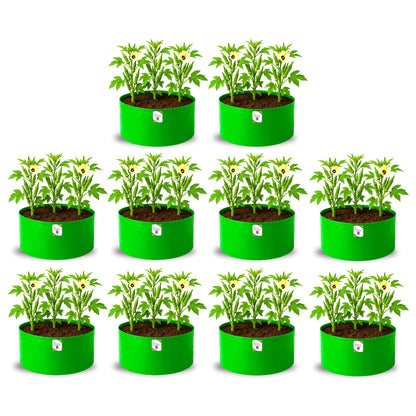 OrganicBazar 18x15 Grow Bag for Vegetable Garden, Premium HDPE 260 GSM, Green Plant Bags for Terrace Garden