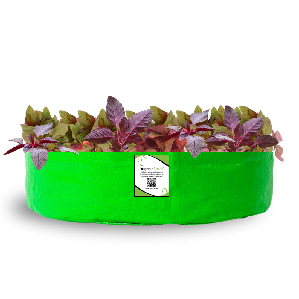 OrganicBazar 18x6 Grow Bag for Leafy Vegetables, Premium HDPE 260 GSM, Green Plant Bags for Terrace Garden