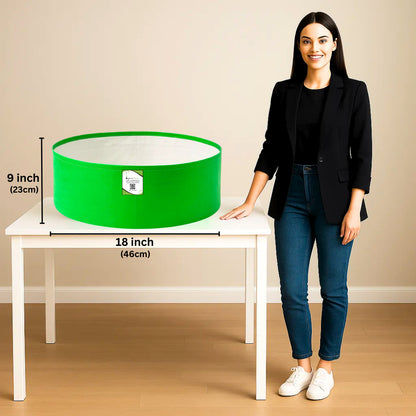 OrganicBazar 18x9 Grow Bag for Leafy Vegetables, Premium HDPE 260 GSM, Green Plant Bags for Terrace Garden