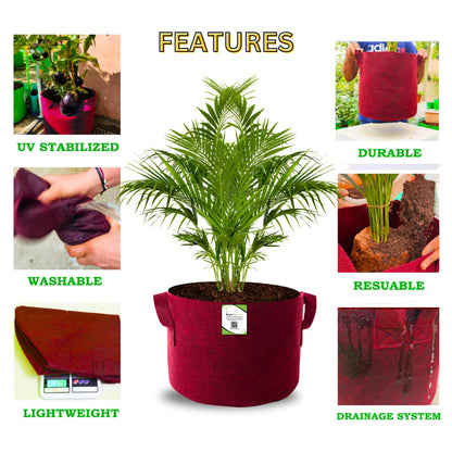 OrganicBazar 15X12 Geo Fabric Grow Bags for Terrace Garden