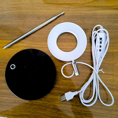 Round Plant Grow Light with Metal Base (Full Spectrum) – Adjustable Height, Automatic Timer, USB Powered (5V Safe Voltage) for Indoor/Outdoor Plants