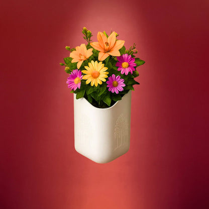 Wall Hanging Flower Pots for Home and Garden Decoration, Heavy-Duty Plastic Planters for Indoor &amp; Outdoor Use (White)