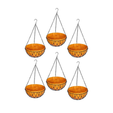 Hanging Basket Coco Coir Liner With Stand (Set of 6 PCs)