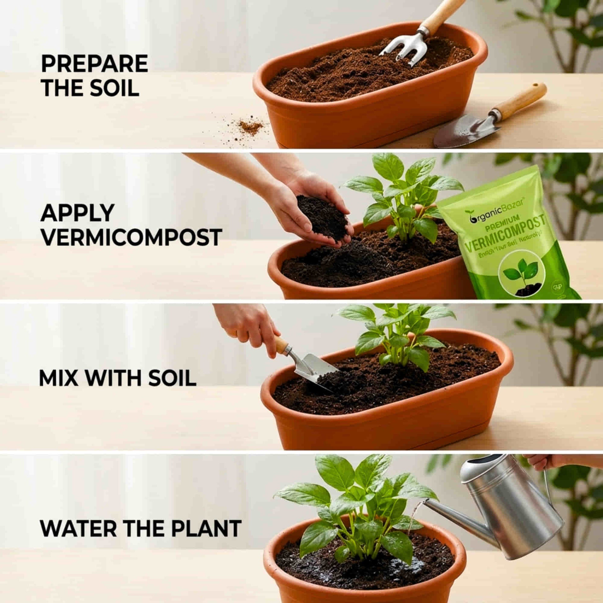 vermicompost potting mix Vermicompost Fertilizer Manure for Home Garden Plants (5kg)
