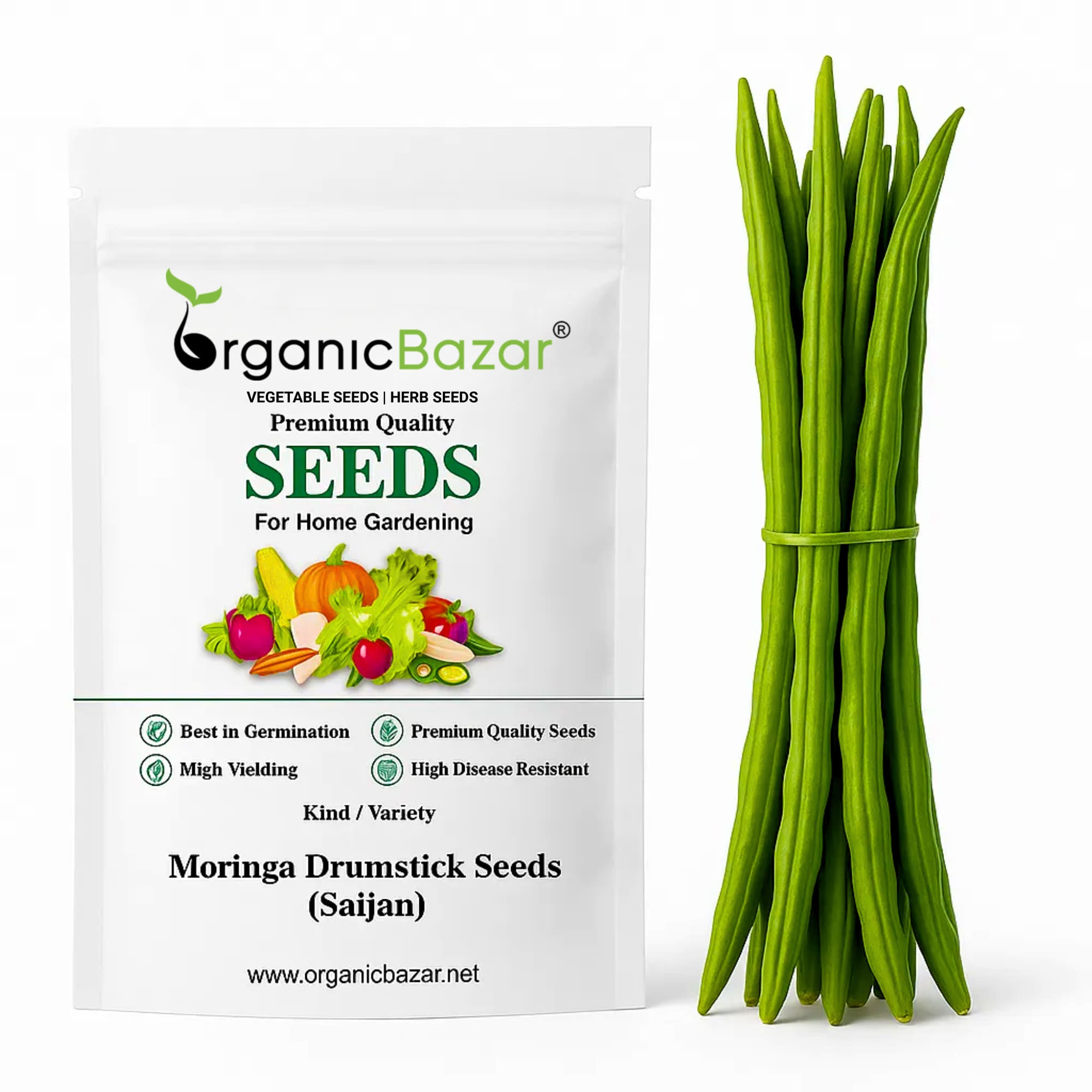 Moringa Drumstick Seeds (Saijan) - 10 Seeds (सहजन/मोरिंगा के बीज)