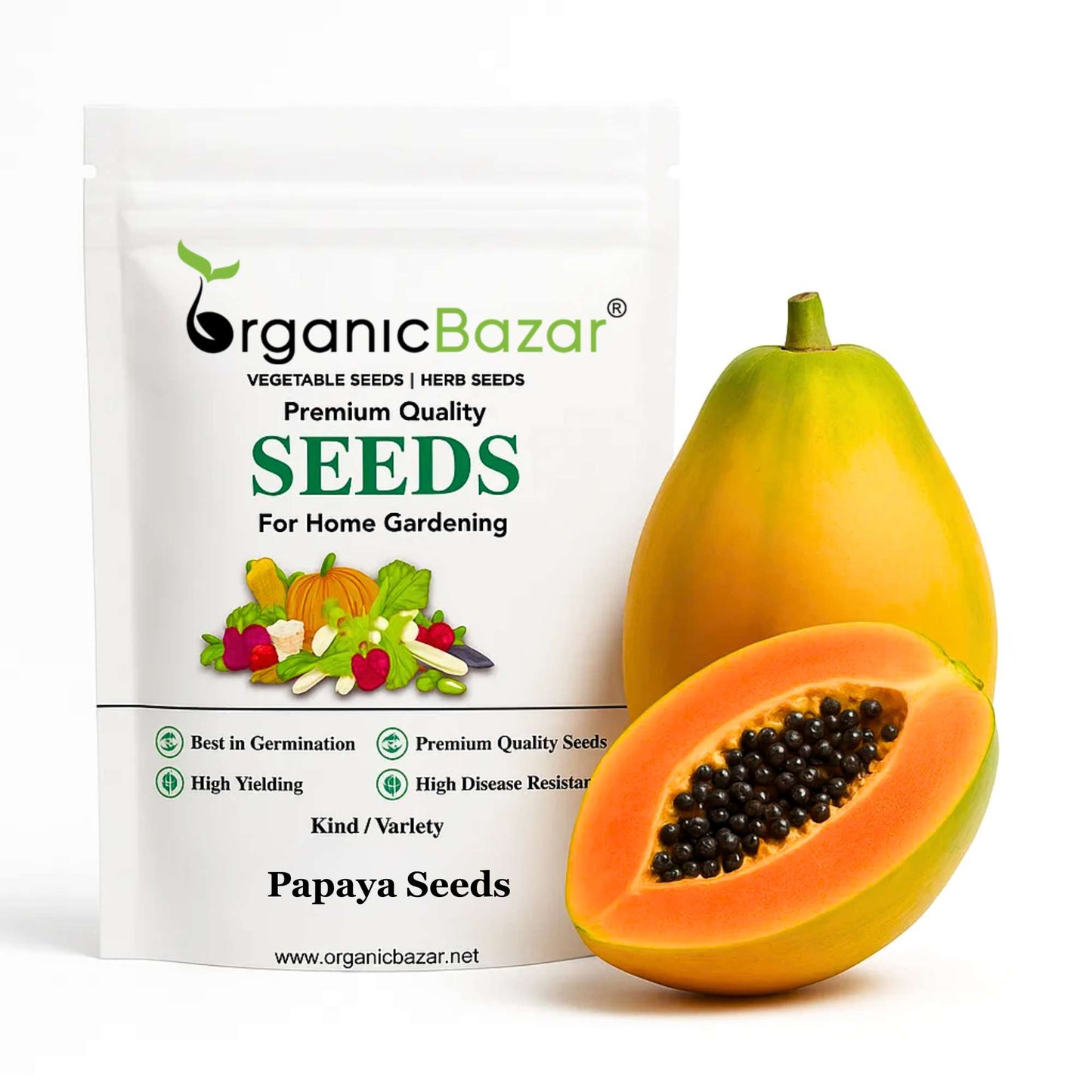 Papaya Seeds  - 10 Seeds (Papita ke beej/पपीता के बीज) High Germination,High-yielding and fast-growing