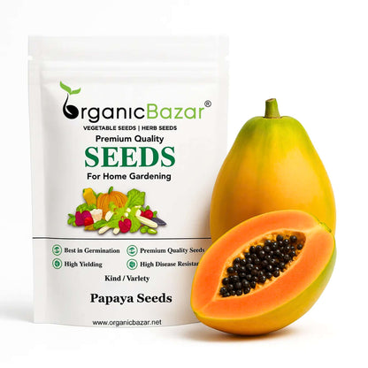 Papaya Seeds  - 10 Seeds (Papita ke beej/पपीता के बीज) High Germination,High-yielding and fast-growing