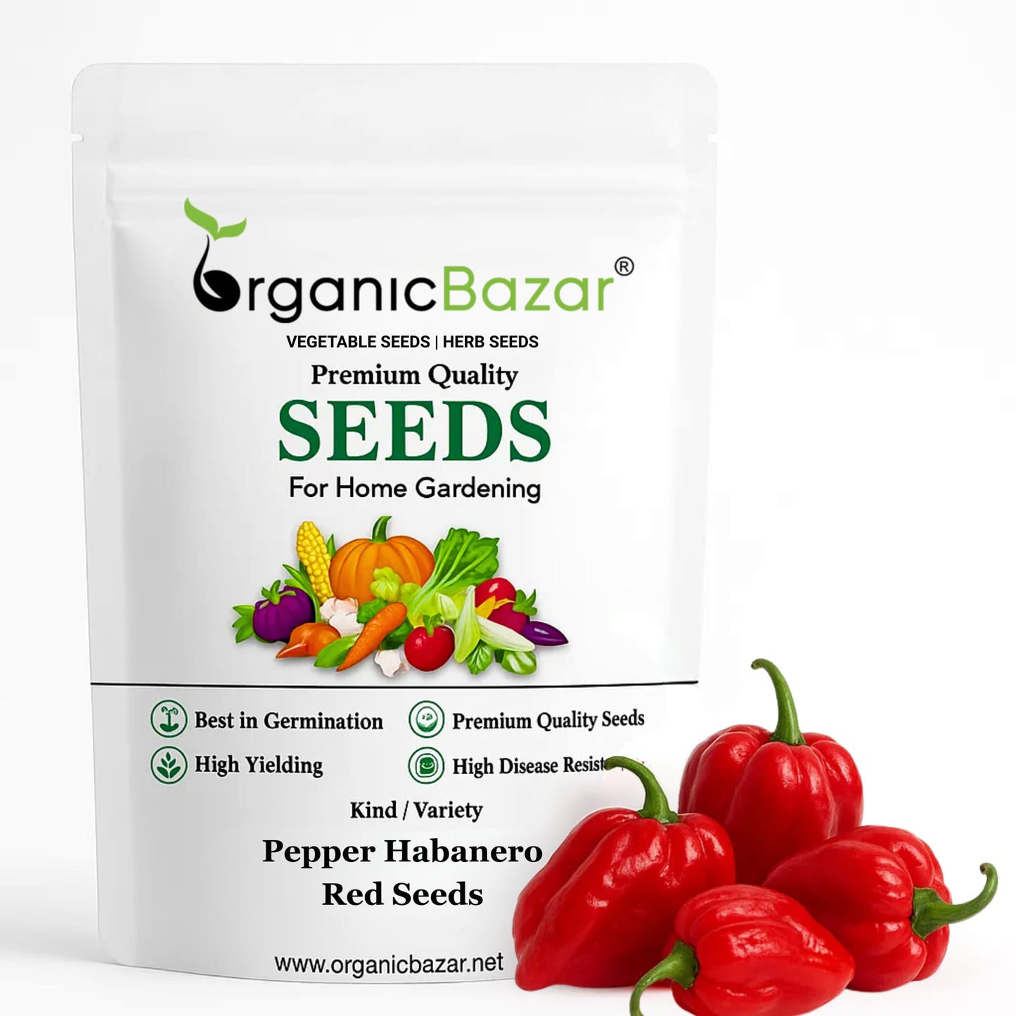 Pepper Habanero Red Seeds (50 Seeds) High Yield | High Germination | Best for Home Gardens