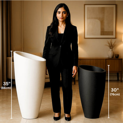 Calista Roto Moulded Tall Luxury Planter with 10+ Years Durability | Huge Terrazzo Finish Roto Container | Durable, Lightweight & Weatherproof Large Pot for Garden, Balcony & Living Room