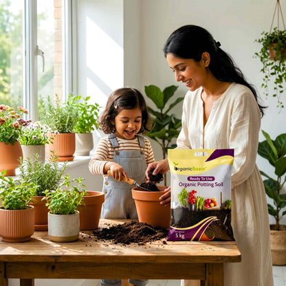 Ready to Use Organic Potting Soil Mix - 5kg For Home Gardening