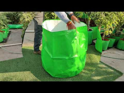 OrganicBazar HDPE 24x24 Big Size Grow Bags for Home Gardening | Plants Bags for Fruits, Vegetables, & Flowers | Round Green Planting Bags | 260 GSM Garden Growing Bag