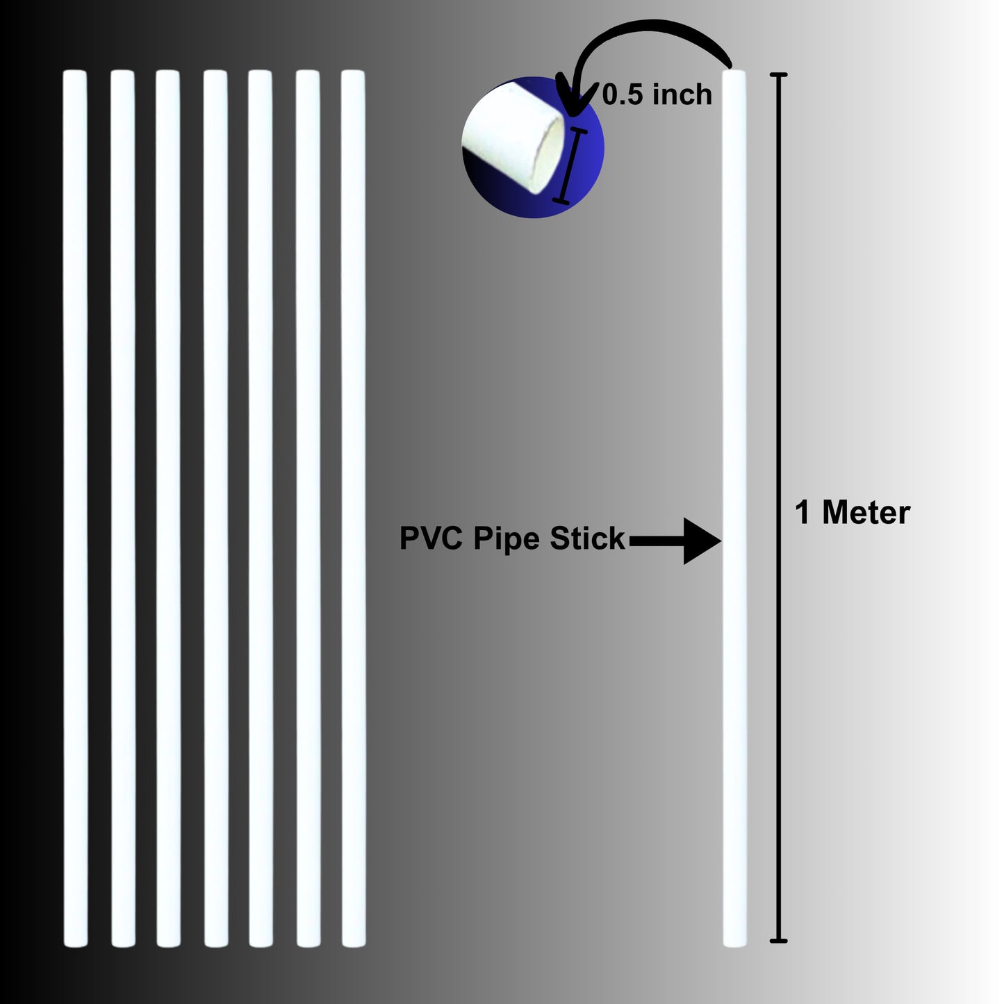 PVC Plant Support  Sticks for Home Garden (White, Pack of 8)| Creepers & Climbers | Vertical Growth Support for Plants & Flowers