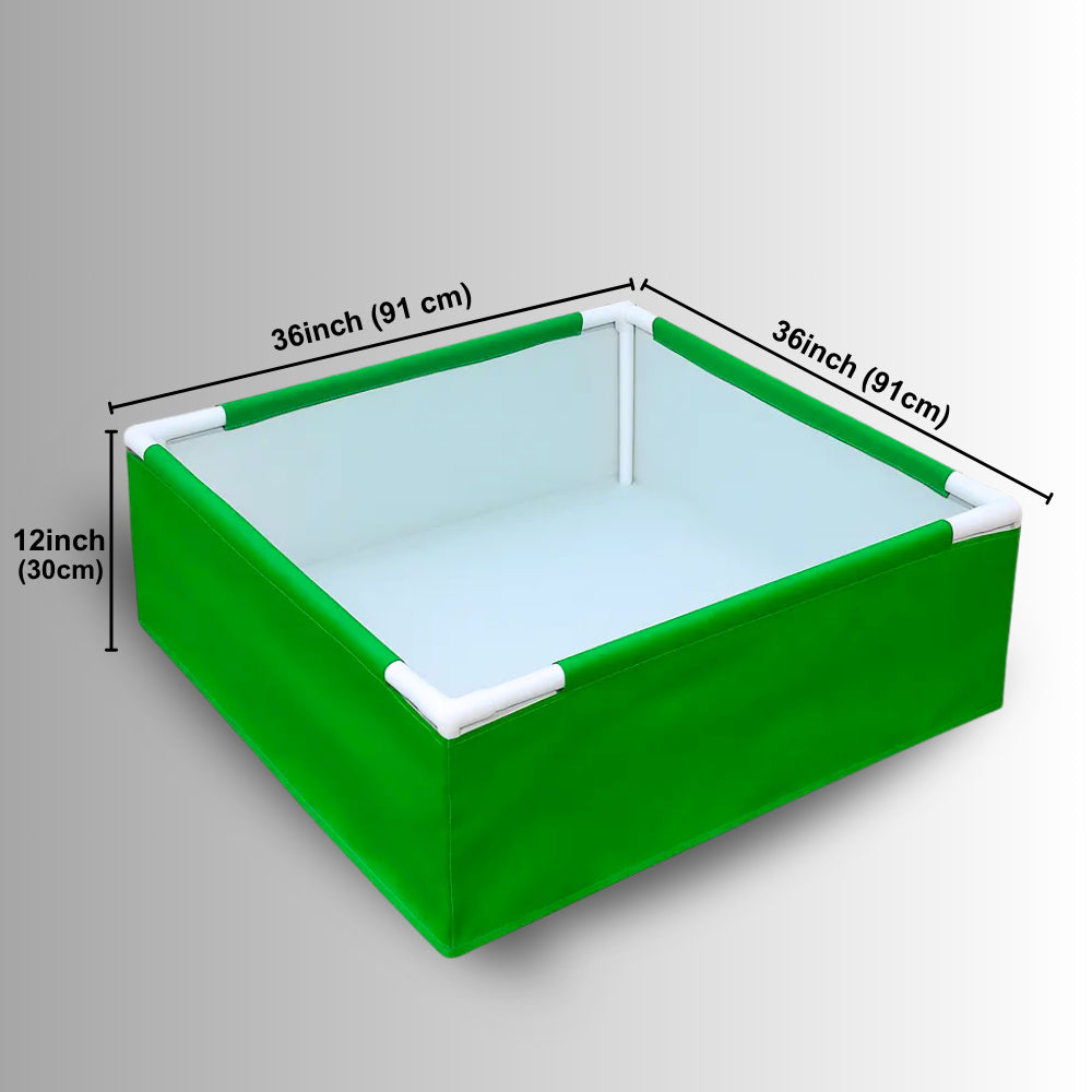 OrganicBazar 36x36x12 Rectangle Grow Bag With Supporting Pvc Pipes Extra Thick Premium HDPE Green Grow Bags