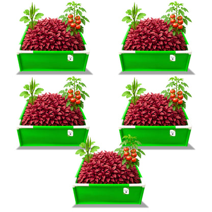 OrganicBazar 24x18x12 Rectangular Grow Bags with PVC Support Pipes for Terrace Garden