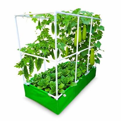 OrganicBazar 72x36x12 Rectangular Grow Bag with Long Frame for Creeper Plants for Terrace Garden
