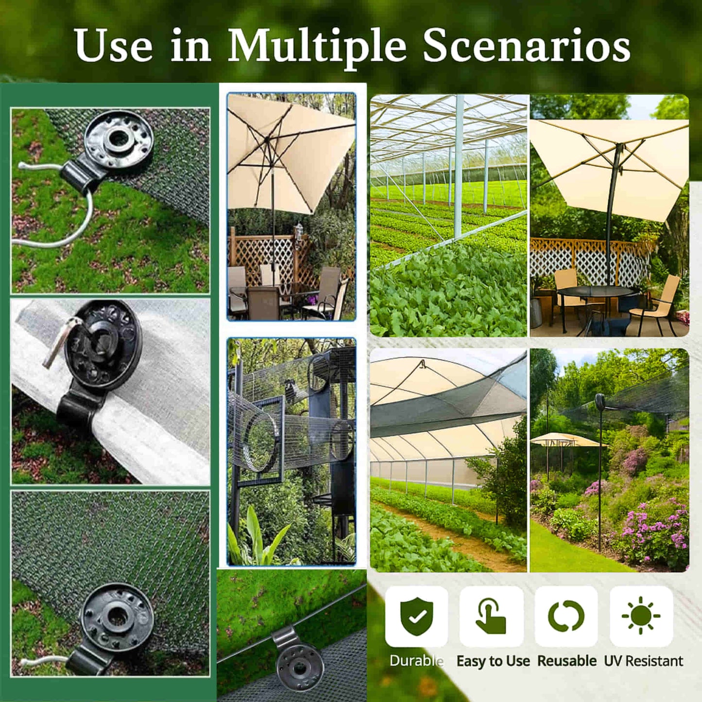 Shade Net Gripper Clip – Heavy-Duty Nylon-Plastic Clips for Shade Cloth, Bird Netting & Garden Covers