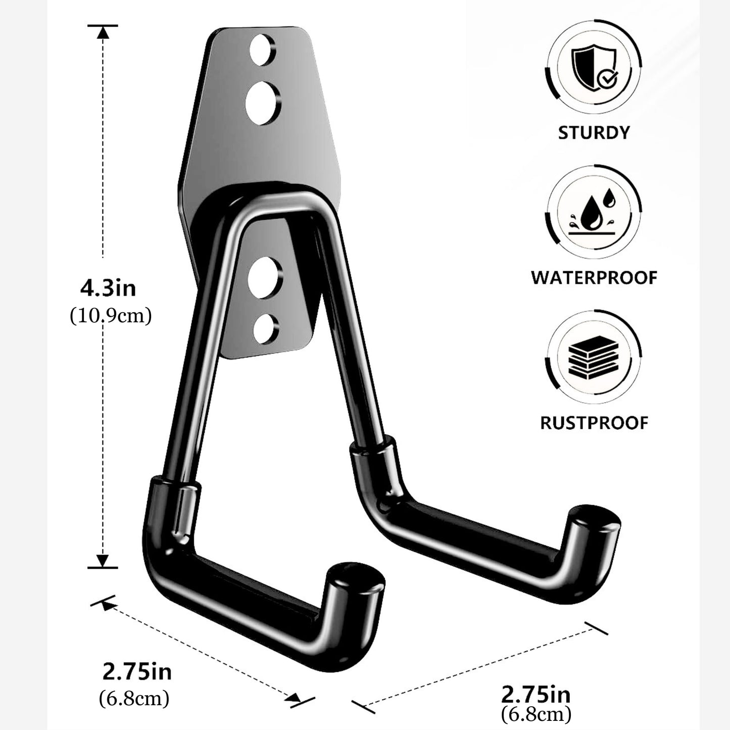 Garden Hose Hanger Hook Heavy Duty – Wall Mounted Metal Garden Pipe Holder Holder | Rust-Resistant Water Hose Organizer | Sturdy & Space-Saving Storage Hook for Yard, Lawn, Patio, Garage & Shed (Pack of 1)