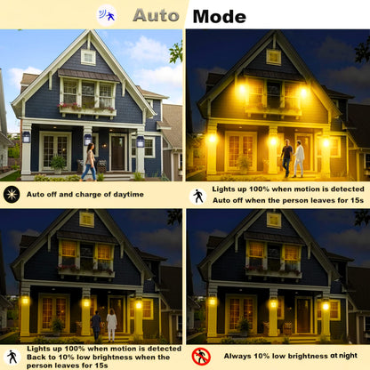 Solar Wall Lights Outdoor Motion Sensor – Auto-Chargeable Lamp for Front Porch, Patio, Garden (Pack of 1, Warm Yellow)
