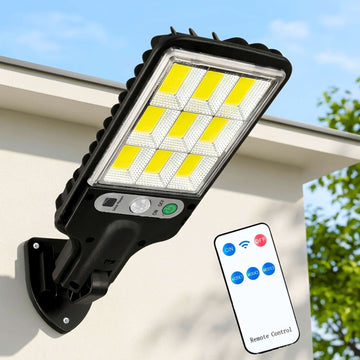 Solar LED Street Lamp Light | Super Bright COB LED | Motion Sensor | Remote Control | Auto-Chargeable Street Lamp for Front Porch, Patio, Garden & Outdoor (Pack of 1)